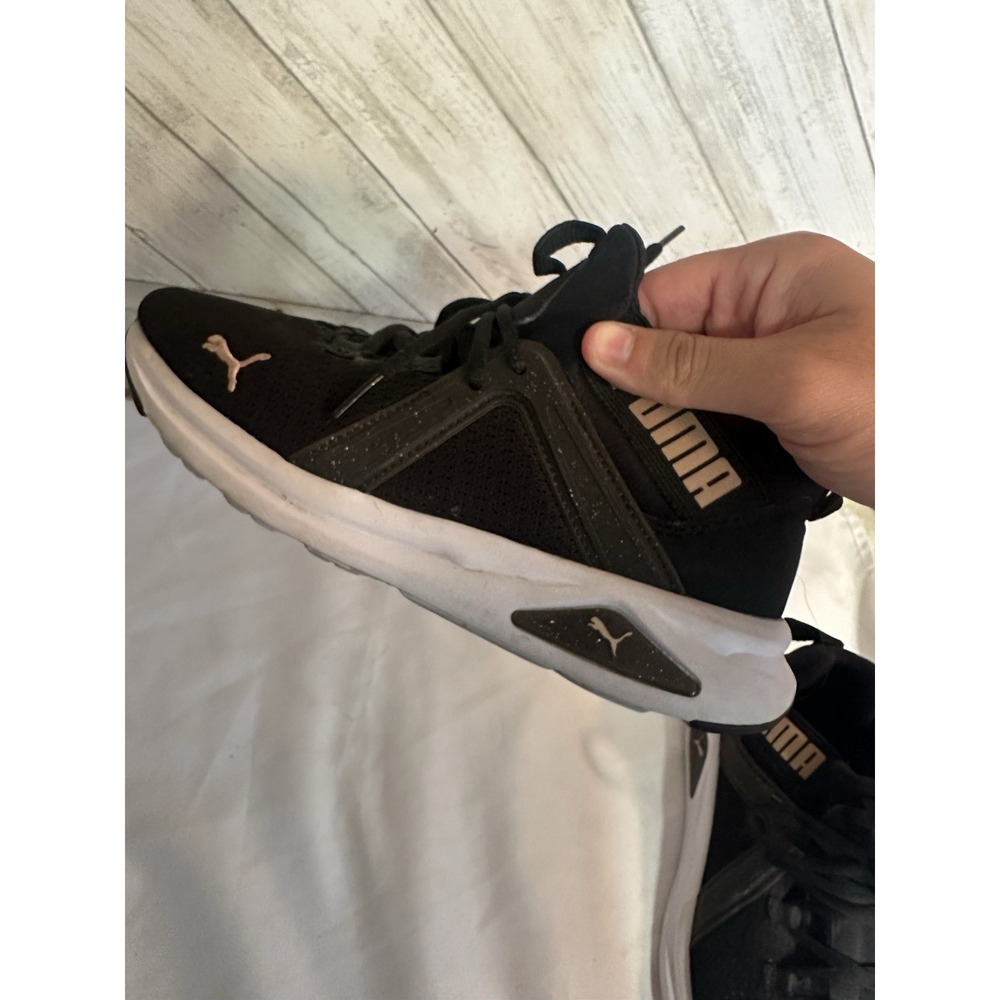 PUMA Wired Unisex Kids Athletic Sneaker Black Lace-Up Mesh Low Top US 8 - Picture 5 of 10